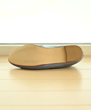 nouvelleRobe Oū 【本革・高反発】Roundラウンドトゥ ネイビーメタリックバレエシューズ ネイビーメタリック