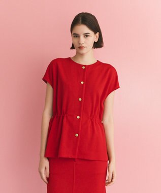 GRACE CONTINENTAL ダブルクロスジャージトップ レッド