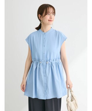 Green Parks 異素材ドッキングチュニック Blue