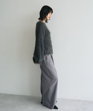 YECCA VECCA フェザーMIXロービングニット Charcoal Gray