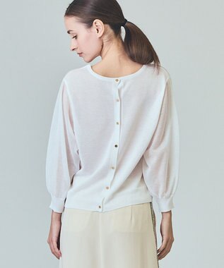 GRACE CONTINENTAL ラメシアーニットトップ ホワイト