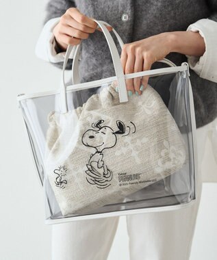 russet 【PEANUTS×russetコラボ第三弾】クリアトート×巾着セットバッグ(CE-1592) Tweed