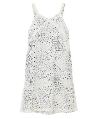 earth music&ecology 花柄プリントボーラー刺繍ミニキャミドレス Off White