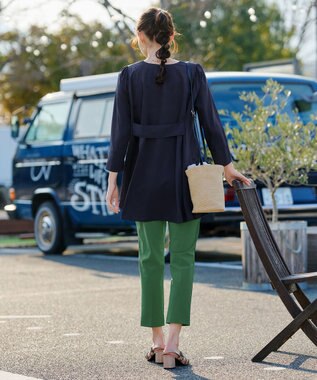 Tiaclasse L 【おのののかさん着用】半袖＆七分袖選べる袖丈バックフレアチュニック 七分袖グレージュ