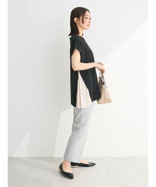 Green Parks 脇プリーツドッキングチュニック Black