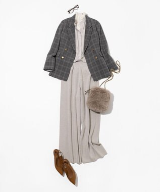 23区 【見上愛さん着用】フェイクファー チャーム バッグ ベージュ系