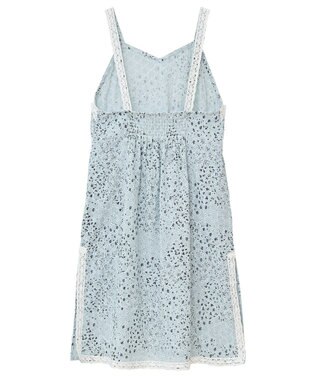 earth music&ecology 花柄プリントボーラー刺繍ミニキャミドレス Light Blue