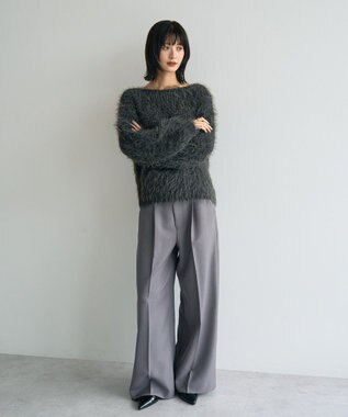YECCA VECCA フェザーMIXロービングニット Charcoal Gray