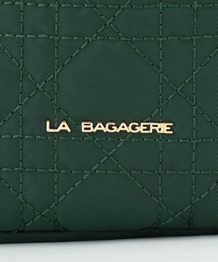 LA BAGAGERIE グリッドキルティングミニショルダー ダークグリーン