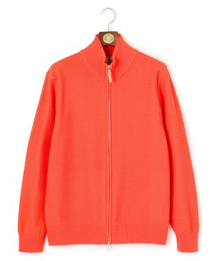 J.PRESS MEN 【KING SIZE】ハイツイストヘリンボン フルジップカーディガン オレンジ系