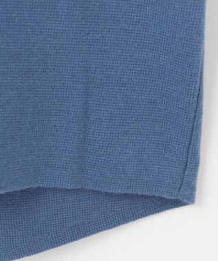 自由区 【洗える】ウールミラノハイネック ニット サックスブルー系