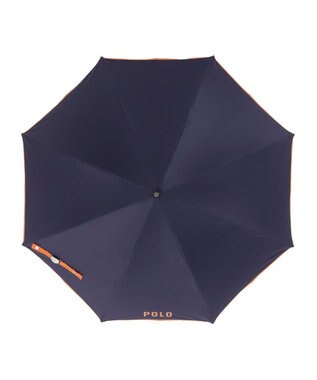 MOONBAT POLO RALPH LAUREN 晴雨兼用日傘 長傘 ポロベアプリント／一級遮光 遮熱 UV ネイビー×オレンジ＆ベアＰｔ