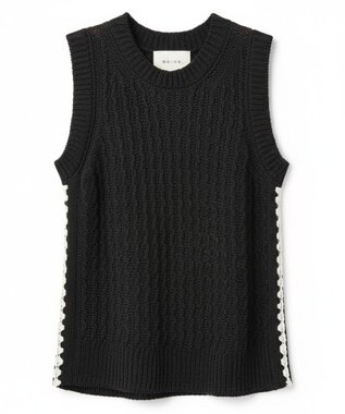 BEIGE， ATACAM / テープヤーン ノースリーブニット Black