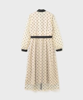 GRACE CONTINENTAL ビーズ刺繍ドットドレス キナリ