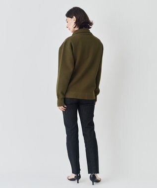 UNFILO MENS 【男女兼用/新色追加】スウェットライク ジップ タートルネックニット [24年秋冬商品] カーキ