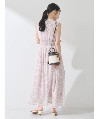 earth music&ecology ノースリ花柄ワンピース Pink Beige