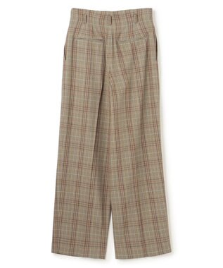 BEIGE， SELMA / チェックウールハイウエストタックパンツ Camel × Nude