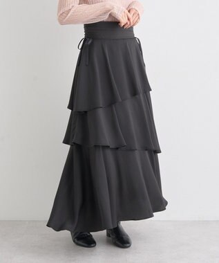 earth music&ecology サイドリボンティアードスカート