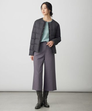 J.PRESS LADIES 【洗える】ライトダウン ノーカラー ジャケット ブラック系