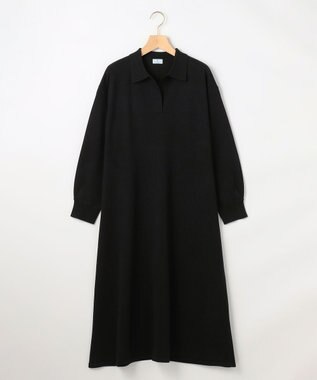 組曲 【加藤ローサさん着用】スキッパーニット ワンピース ブラック系