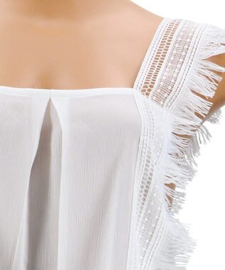 San-ai Resort（三愛水着楽園） 【SALE】【San-ai Resort】無地×レース トップス M ホワイト