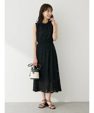 Green Parks ・ＥＬＥＮＣＡＲＥ　ＤＵＥ　フラワージャカードワンピ Black