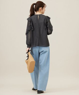 ANY SIS S 【洗える】ラッフルレース トップス スレート