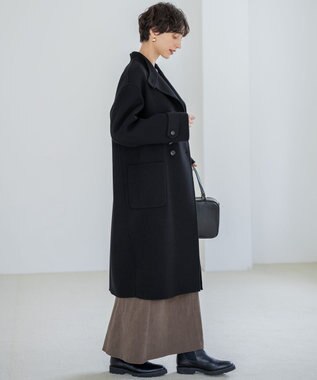 23区 【VERY掲載】MANTECOPureリバー スタンドカラーコート ブラック系