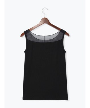 Te chichi 【接触冷感】シアー切替スクエアネックタンクトップ ブラック