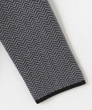 自由区 S 【WEB限定・マルチウェイ・洗える】ヘリンボーン柄リバーシブルニット セットアップ ブラック×グレー柄