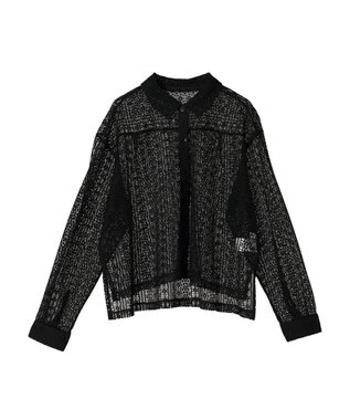 earth music&ecology レースショートシャツ Black