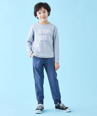 UNFILO 【110-150cm】選べるアソート ロゴロンT(UNISEX) [プリントロゴ]サックス