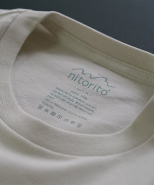 nitorito 【UNISEX】stone Tシャツ red×(beigeボディ)