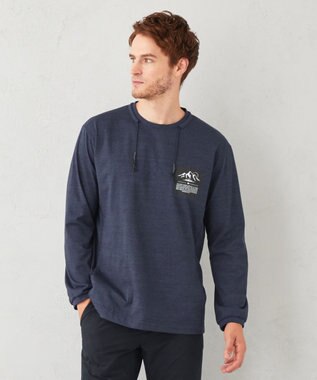 JOSEPH ABBOUD MOUNTAIN 【UNISEX】マスクホルダー付 オーガニックTシャツ ダルブルー系