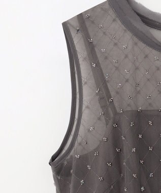 GRACE CONTINENTAL ビーズembドレス チャコール