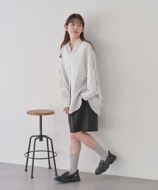 earth music&ecology 【予約】アソートチェックシャツ チェックアイボリー