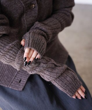 TOQUE 〈大草直子さんアドバイザー〉ベビーアルパカ×ウール縮絨ニットアームウォーマー ブラウン