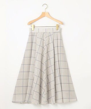 組曲 【洗える】シアーチェック スカート ベージュ系3