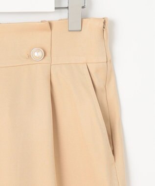 Feroux 【洗える】ウエストタックワイドパンツ ベージュ系