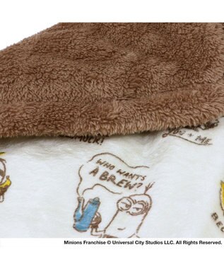 PET PARADISE ミニオン 遠赤外線 ボアマット 角型《コーヒ柄》 ブラウン