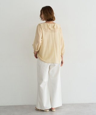 YECCA VECCA ラッフルリボンシアーブラウス Yellow