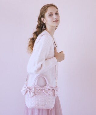 Maison de FLEUR ピンクマニアボリュームリボン2WayトートSバッグ Pink