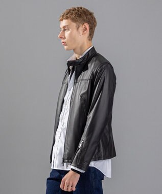 JOSEPH HOMME 【LEON 2月号掲載】ライトラムナッパレザー　シングルライダース ブラック系