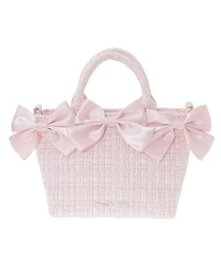 Maison de FLEUR ピンクマニアボリュームリボン2WayトートSバッグ Pink