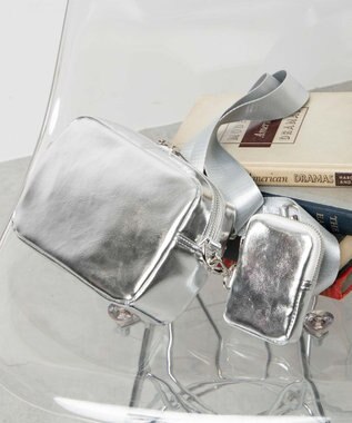WEGO ポーチ付きスクエアショルダー シルバー