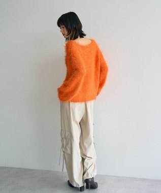 YECCA VECCA フェザーMIXロービングニット Orange