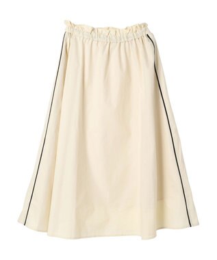 Green Parks サイドラインフレアスカート White