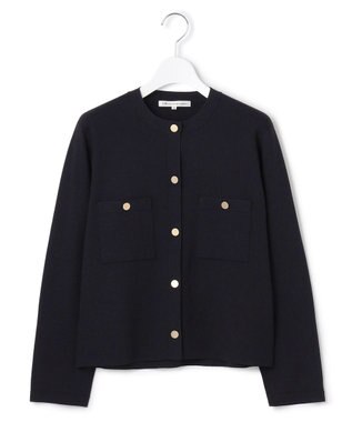 23区 【洗える】コンフォートストレッチ ニット カーディガン ネイビー系