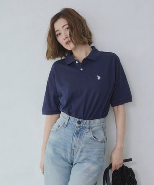 WEGO 【ユニセックス着用ITEM/SMLサイズ展開】U.S. POLO ASSN.別注ポロシャツ ネイビー