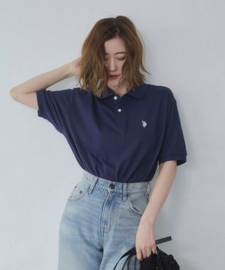 WEGO 【ユニセックス着用ITEM/SMLサイズ展開】U.S. POLO ASSN.別注ポロシャツ ネイビー